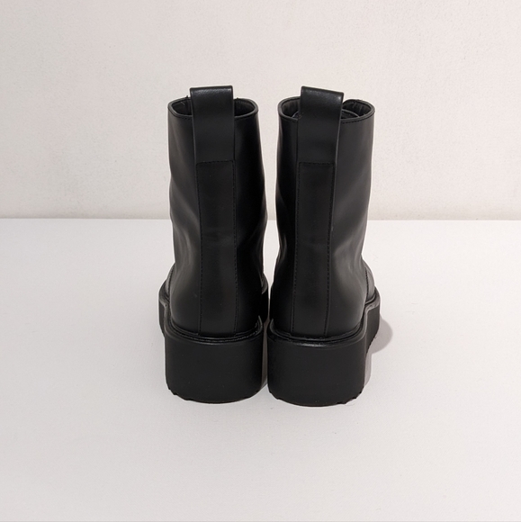 Black platform zip boots wedge H&M women's 8 - Picture 5 of 8